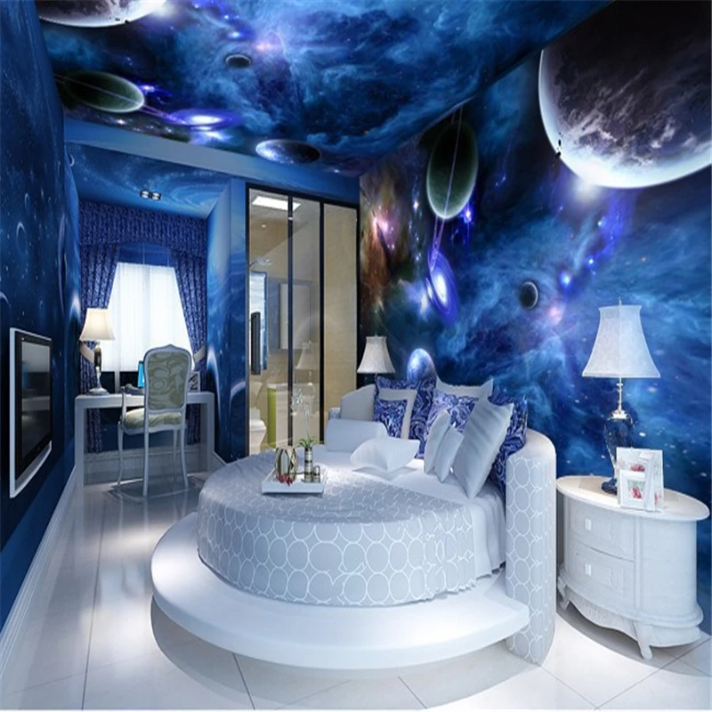 beibehang tapetai, 3d freskomis Star Planetą Visatoje Erdvė, planeta tapetai, freskos foto tapetai, grindys popierinių tapetų skydelis0