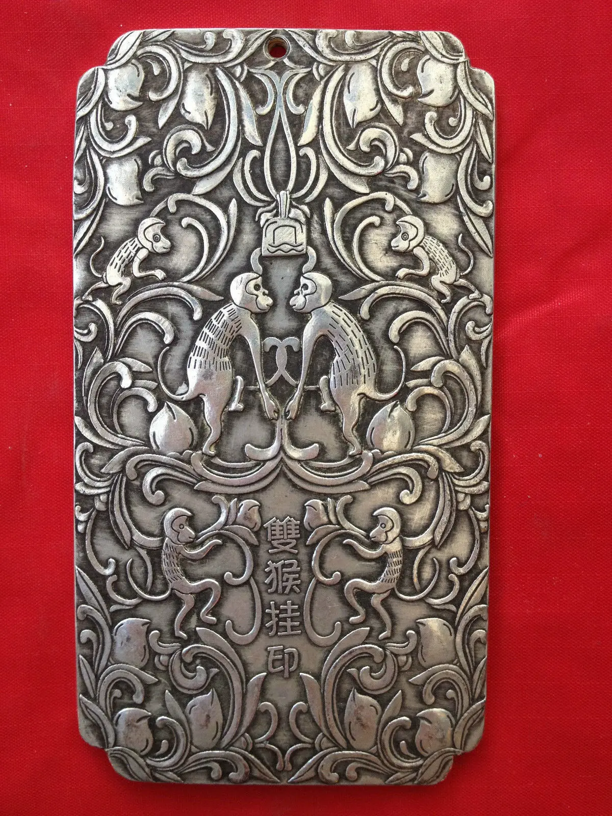 Kinijos Ssangyong Plėšikavo Lobis Tibeto Sidabro Luitai Statula Thanka Iškirpti du kartus Beždžionių Gyvūnų Karalius deivės statula0