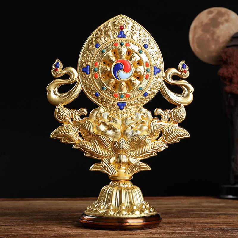 Spalvotų Tibeto Budizmas Inkrustacijos Perlas Aukso Varantys Tantros Lydinio Rankdarbių Laimingas Altorių Garbę Patalpų Darbalaukio Dekoratyvinis0