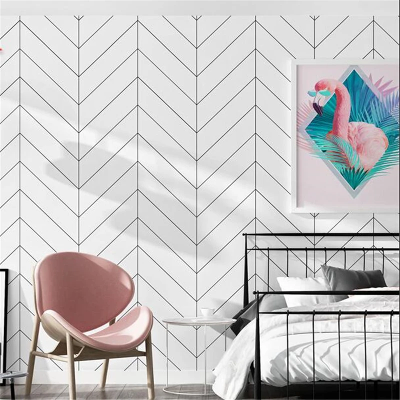 wellyu Modernus minimalistinio geometrinis modelis vertikalios juostelės drabužių parduotuvė miegamojo kambarį, TV foną0