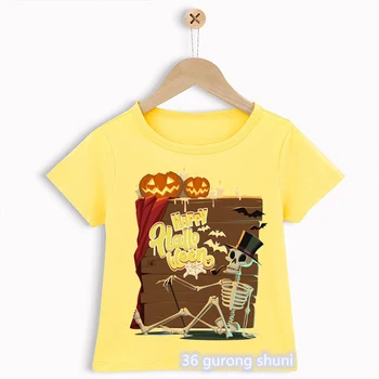 Nauji karšto pardavimo berniukų t shirts Halloween baisu kaukolė grafinis spausdinti vaikams Helovinas dovana kostiumų mados juokingas vaikų tshirts