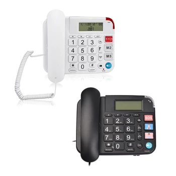 Y5GE Corded Telefonas su dideliais Mygtuką Stalas Fiksuotojo ryšio Telefono pagalba Telefonu Hands-Free/Flash Žiedas garso Valdymas LCD Ekranas