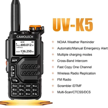 UV-K5 UV Du Būdu Radijo 200CH Tri Band 136-174/350-400/400-470mhz nešiojamosios radijo UVK5 Walkie Talkie Radijas