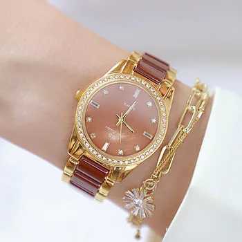 BS Elegantiškas Aukso Keramikos Laikrodžiai Moterims Prabangos Prekės Diamond Apyrankės Vandeniui Moterų Laikrodžiai Relogio Feminino 2022