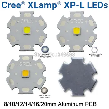 5VNT 10W Cree XPL XP-L LED Šviesos Spinduolis, šaltai Balta Šiltai Balta Neutrali Balta Diodų Lustas su 8mm 12mm kaip 14mm 16mm 20mm PCB, 