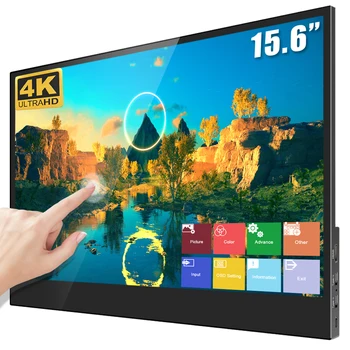 Sibolan 4k nešiojamas ekranas 4k touch 156-colių 60Hz, naudojamas ps4 portable monitoriaus Tipas-c žaidimų stebėti antras ekranas ps5