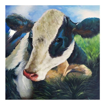 Ilgai Dydis Ranka-dažytos karvės Naftos Tapyba ant Drobės Rankų darbo šiuolaikinių karvių gyvūnų Naftos Paveikslų kambarį viešbutyje dekoras-geriausia dovana