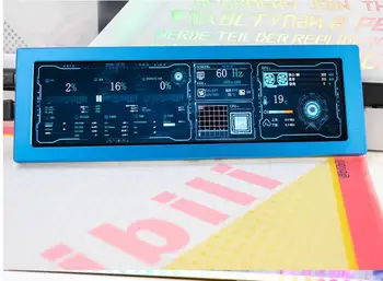 8.8 inch1920*480HD IPS Ekranas Temperatūros Kontrolei Dinamišką vaizdą Darbalaukio AIDA64 Reguliuojamo Ryškumo Aviečių Pi Kompiuteris