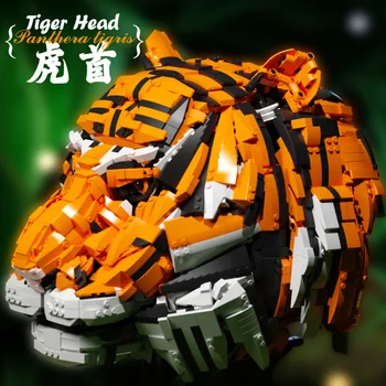 Kinijos tendencija stilius tigras-galvos blokai apdailos gabalai surinkti gyvūnų modelius, kūrybiniai žaislai, namų dekoro