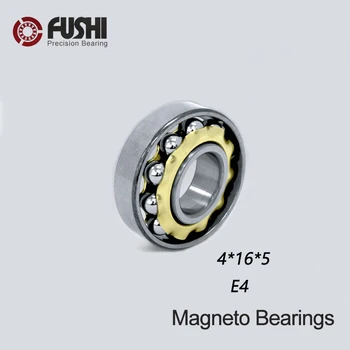E4 Magnetų Guolis 4*16*5 mm ( 1 VNT ) Kampinis Kontaktinis Atskiras Nuolatiniai Motorinių Rutuliniai Guoliai EN4 FB4