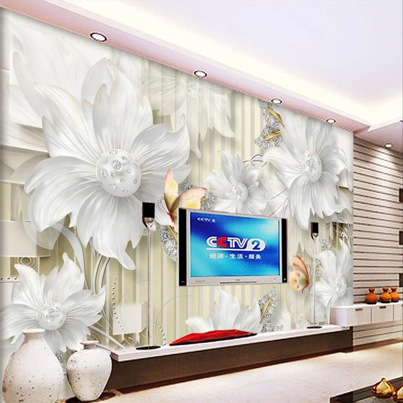 beibehang Užsakymą Foto Tapetai Europos 3D HD Kristalų Papuošalai Diamond Gėlių Tapetai, Fone, Sienos papel de parede1