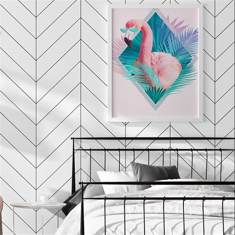 wellyu Modernus minimalistinio geometrinis modelis vertikalios juostelės drabužių parduotuvė miegamojo kambarį, TV foną1