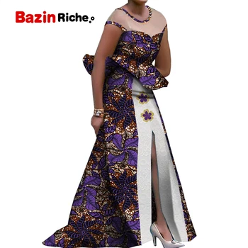 Afrikos Suknelė Nustatyti Drabužius Moteriai, Vaškas, Medvilnės Mados Kratinys 2 Gabalas Rinkinių, Moteriški Drabužiai Elegantiška Suknelė Moterims už Šalies WY5560