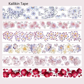 Gėlių serija washi popieriaus juosta rose / common poney / camellia washi tape w/ laidos knyga, leidinys scrapbooking apdaila