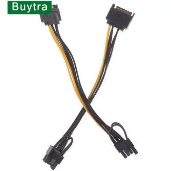 1pc 15pin SATA Vyras į 8pin(6+2) PCI-E Maitinimo Kabelių 20cm SATA Kabelis, 15-pin 8 pin kabelis Viela Grafikos Kortelės