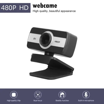 USB 480P Kamera su integruotu Mikrofonu KOMPIUTERIO Camara Web Cam Live 
