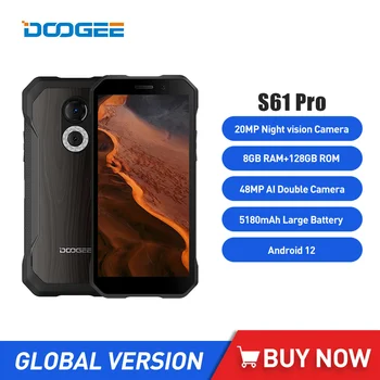 DOOGEE S61 Pro Tvirtas Telefonas 6GB RAM+128 GB ROM NFC 20MP Naktinio Matymo Kamera 5180mAh 6.0