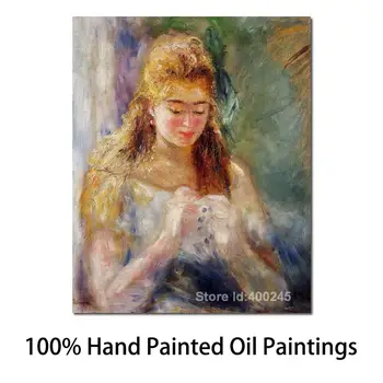 Rankomis Dažyti Menas ant Drobės Needlewoman Pierre Auguste Renoir Paveikslai, Parduoti Aukštos Kokybės