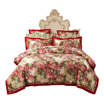 Europos keturi gabalas prabanga, aukštos kokybės medvilnės lova lapas antklodė padengti aukštos klasės atmosfera patalynės vestuvių žakardo