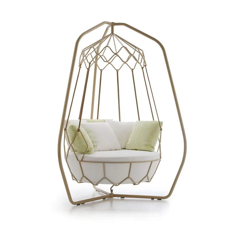Kieme modernus minimalistinio supamoji kėdė, laisvalaikio dvigulė sofa-balkonas kabinti lauko sūpynės kabinti krepšelio2