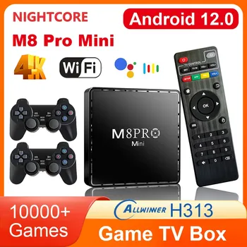 NAKTĮ M8 Pro Mini Žaidimo Dėžutės 4K HD 10000 Šviesą grąžinantys Žaidimai H313 TV Box 
