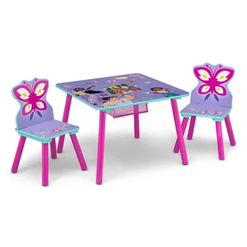 Stalas ir 2 Kėdės Rinkinys su Aukso Saugojimo, Violetinė, Bamblys