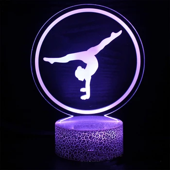 Nighdn Meninės Gimnastikos 3D Naktį Šviesos Vaikai Kambario Dekoro USB LED 3D Optinė Iliuzija Lempos Gimtadienio, Kalėdų Dovana Mergaitėms