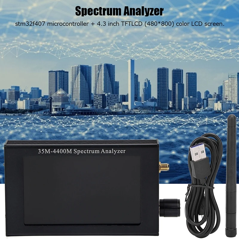 4.3 Colių LCD Ekranas, radijo Spektro Analizatorius 35M-4400M Nešiojamą Paprasta Spektro Analizatoriaus Matavimo Lnterphone Signalas, Juoda3