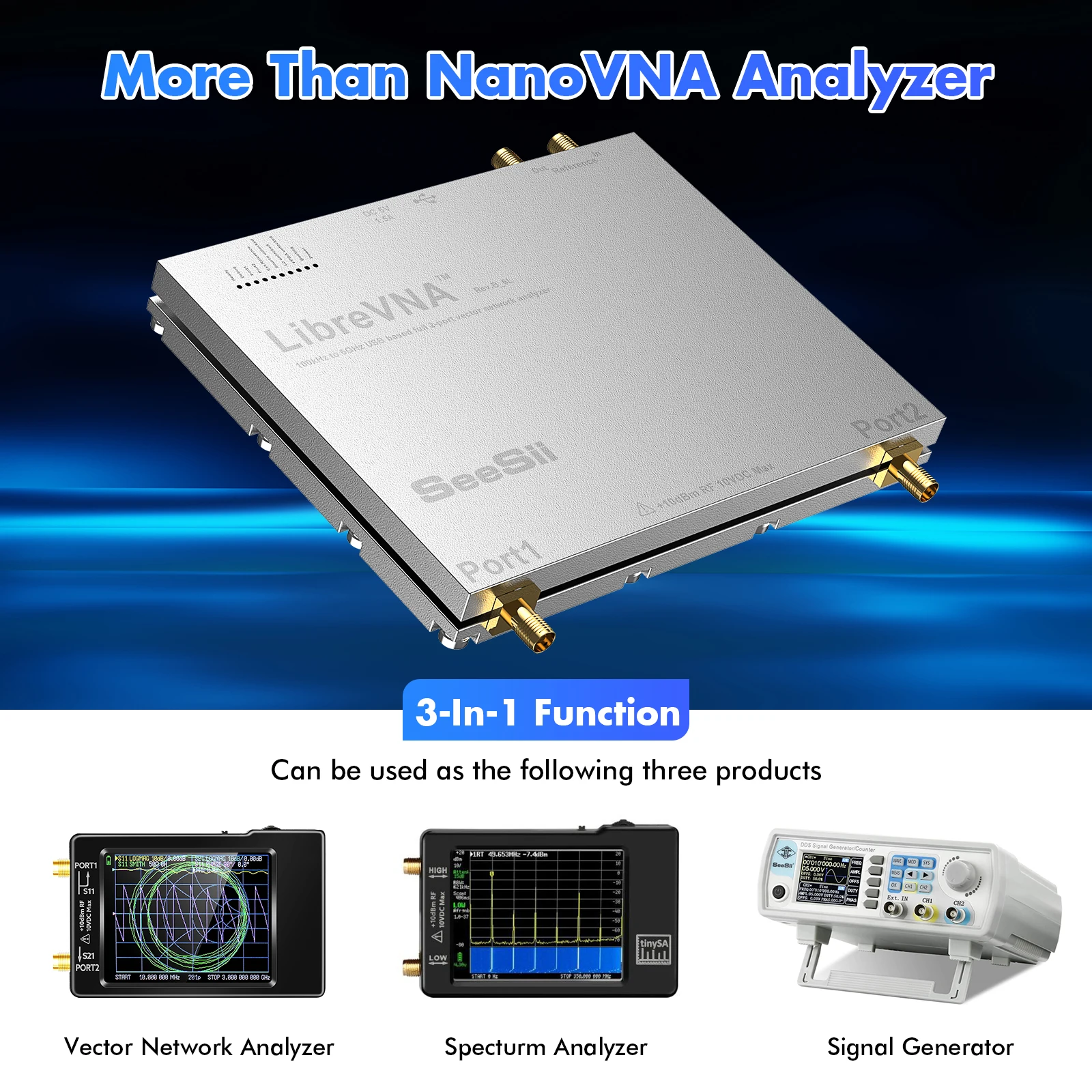LibreVNA 100kHz-6GHz Vektoriaus Tinklo Analizatorius Profesional NanoVNA Antenos Analizatorius USB Pagrįstas Pilnas 2-Port su Išorinės Nuorodos3