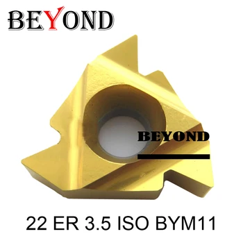 Originalus 22ER 3.5 ISO 4.0 ISO 4.5 ISO BYM11 Sriegių Pjovimo Išorės Įterpti Geltona Danga, Tekinimo Įrankiai CNC Staklės, Metalo Tekinimo staklės