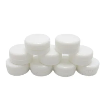 100 x 3g Tuščias Nešiojamų Balta maža Plastiko kosmetikos konteinerių 3cc Mini Plastiko veido kremas butelis,sudaro imties jar