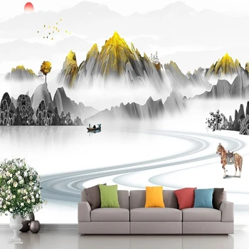 Custom 3D Kinijos Abstraktus Peizažas Sienų Tapetai Miegamajame Sienos, TV Foną, Namo Vidaus Apdaila, tapetų