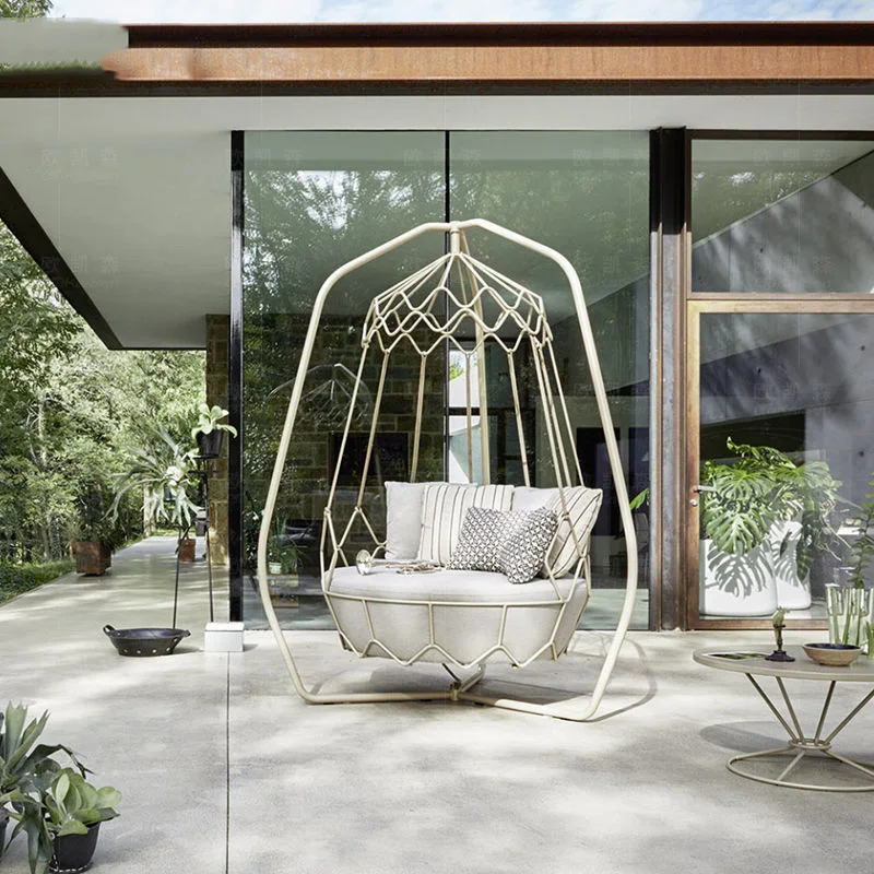 Kieme modernus minimalistinio supamoji kėdė, laisvalaikio dvigulė sofa-balkonas kabinti lauko sūpynės kabinti krepšelio4