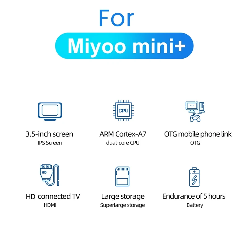 MOOL Už MIYOO Mini Plus Retro Delninis Žaidimų Konsolės 32G 3.5 Colių IPS Ekranas 