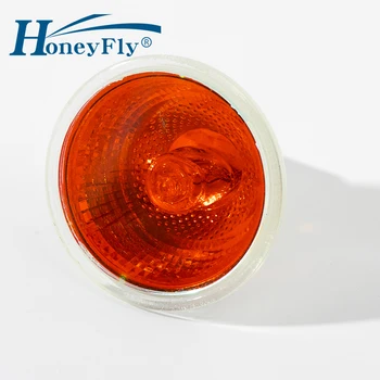 HoneyFly 5vnt Gintaro Xenon Lempos, 35/50W 12V GU5.3 JCDR MR16 Pritemdomi Orange Xenon Vietoje Lemputė Liepsna Kvarco Halogeninė Lemputė Židinys