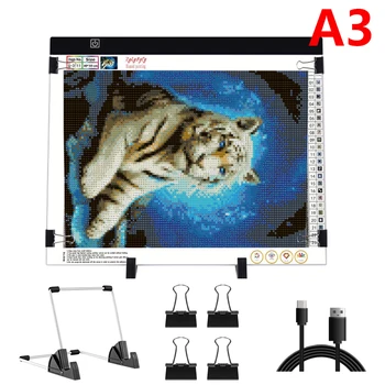 A3 USB LED Šviesos Padas Artcraft Sekimo Šviesos Lange Kopijuoti Valdybos Skaitmeninis Tabletė Tapybos, Rašymo, Piešimo Tablet Diamond Tapybos valdyba