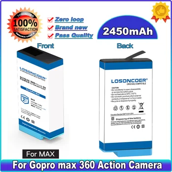 LOSONCOER 2450mAh Už Gopro Max Baterijos / Už Go Pro Max 360 Veiksmų Fotoaparato Baterijos