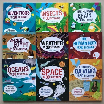 9 Knyga/set 30 Sekundžių anglų Populiarus Mokslas Skaitymo Knygos Vaikams Mokytis anglų kalbos, Skaityti Knygas Vaikams