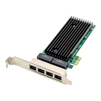 PCI-E 4 Port RJ45 Serverio, 1X Pcie X1 82576 Chip 10/100/1000Mbps Lan Quad Port Server Gigabit ethernet Tinklo plokštė