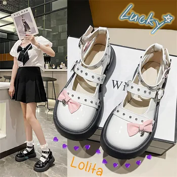 Lolita love lankas batai Japonijos jk vienodi atstumai batai Mary Jane bateliai Japonijos kolegija stiliaus studentai, suapvalinti tne batai