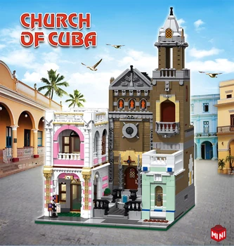 2300PCS Kūrybos Bažnyčia Kuba Blokai Miesto Gatvės Vaizdą Darbalaukio Dekoro Moduliniai Mikro Mini Plytų Žaislai, Dovanos Vaikams