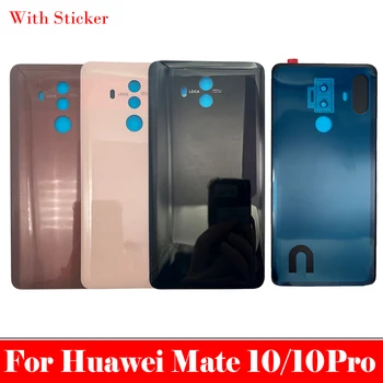 10vnt Galinio Stiklo Dangtis Huawei Mate 10 Pro 10Pro Baterijos Dangtelio Pakeitimas Galinių Durelių Būsto Atveju Dalių, Kurių Objektyvo + Lipdukas