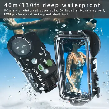 Seafrogs Atveju iPhone 14 12 13 Mini Pro Max dėklas atsparus Vandeniui Nardymo Padengti Iphonehuawei Mobiliojo Telefono Korpusas