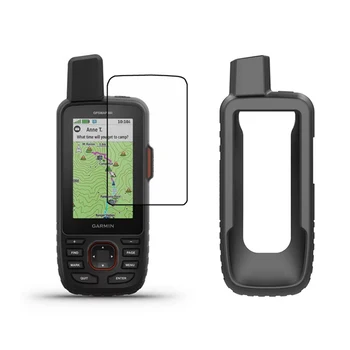 Apsaugoti Apsauginiai Silikono Atveju Oda + Screen Protector Shield Plėvelę Garmin GPSMAP 66i 67i Handheld GPS Priedai