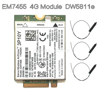 dw5811e Belaidžio EM7455 LTE 4G NGFF Modulis DW5811E 3P10Y 300 M para E7270 E7470 E7370 E5570 Sem Fio FDD/FDD LTE Gobi6000 + ANTEN