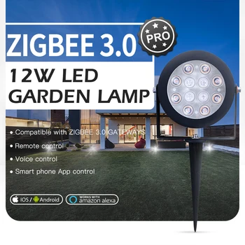 GLEDOPTO Zigbee 3.0 Lauko LED Sodo Lempos Lemputė 12W Pro Vandeniui Reitingų IP65 Suderinama Su Tuya App 2.4 G RF Nuotolinio Valdymo