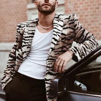 INCERUN Amerikietiško Stiliaus Naujas Vyrų Mados Atsitiktinis Streetwear Leopardas Spausdinti Švarkas Oficialų Kostiumą, Ilgas Rankovėmis Atsitiktinis Dangomis, S-5XL 2022