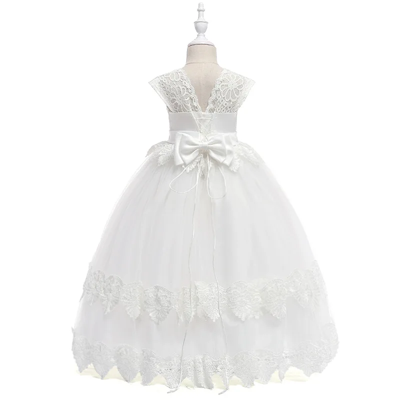 Balta 2023 Gėlių Mergaičių Suknelės Vestuvėms Kamuolys Suknelė Bžūp Rankovėmis, Tiulio, Nėrinių Pirmosios Komunijos Suknelės Mergaitės1